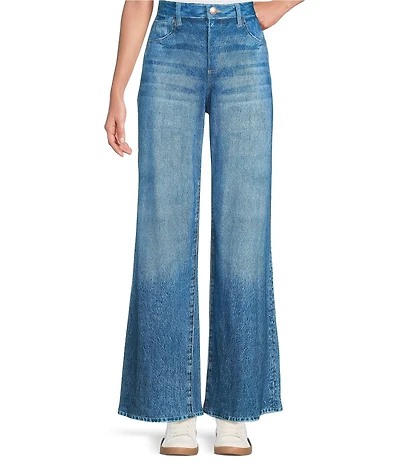 Democracy Skyrise French Terry Printed Wide Leg Pants