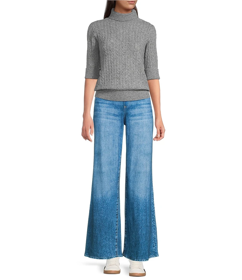 Democracy Skyrise French Terry Printed Wide Leg Pants