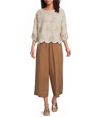 Democracy Skyrise Wide Crop Wrap Around Pull-On Pants
