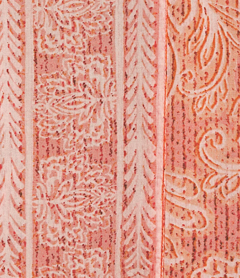 Democracy Woven Embroidered Floral Split V-Neck 3/4 Sleeve Button-Front Blouse