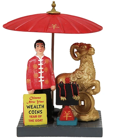 Department 56 Christmas In The City Luck Necklaces are the Goat! Figurine