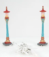 Department 56 Christmas in the City Village LED-Lit Chinatown Post Lamps, Set of 2