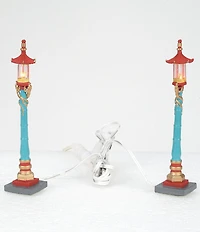 Department 56 Christmas in the City Village LED-Lit Chinatown Post Lamps, Set of 2