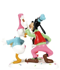 Department 56 Disney Village Figures Goofy & Donald Make A Mess Holiday Figurine