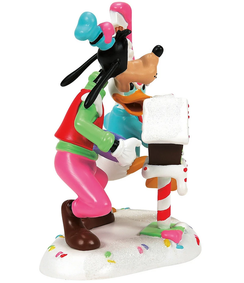 Department 56 Disney Village Figures Goofy & Donald Make A Mess Holiday Figurine