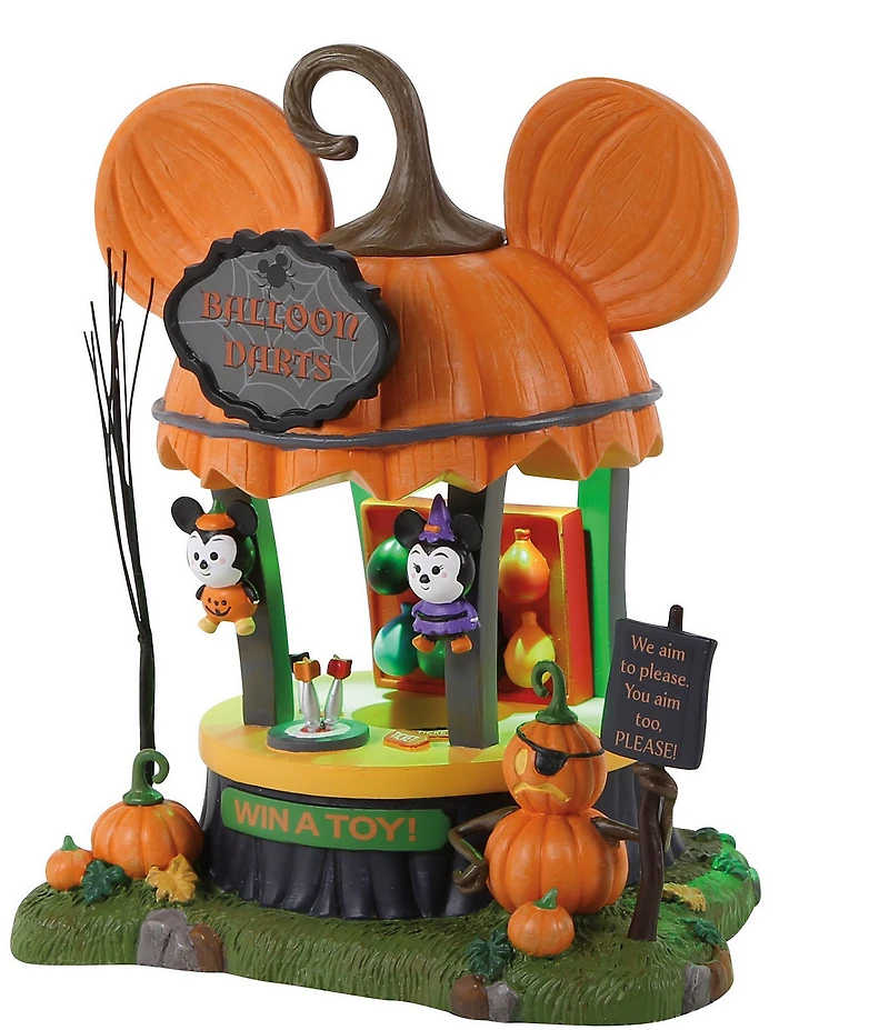 Department 56 Disney Village Halloween Balloon Darts Game Figurine