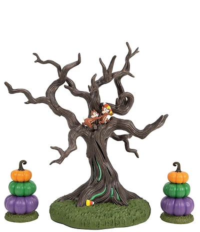 Department 56 Disney Village Halloween Chip And Dale Not Ready To Share Set of 3 Figurines