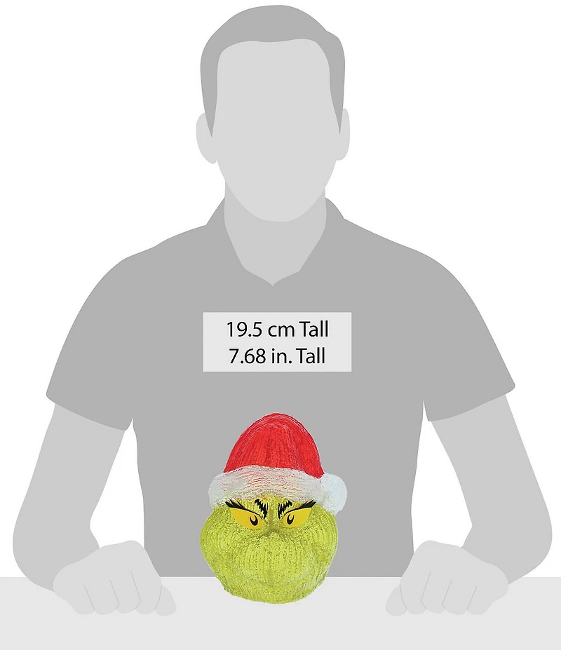 Department 56 Santa Grinch Lit Acrylic Head Figurine, 8#double;