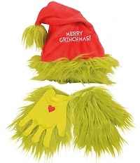 Department 56 Grinch Christmas Santa Hat and Gloves, Set of 2