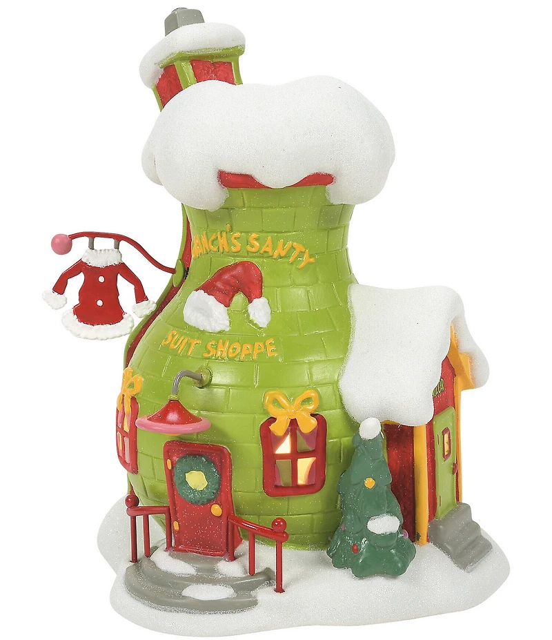 Department 56 Grinch Village Grinch's Santy Suit Shoppe Lit Figurine