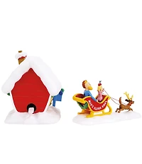 Department 56 Grinch Village Max's Sleigh Rides 2-Piece Figurine Set