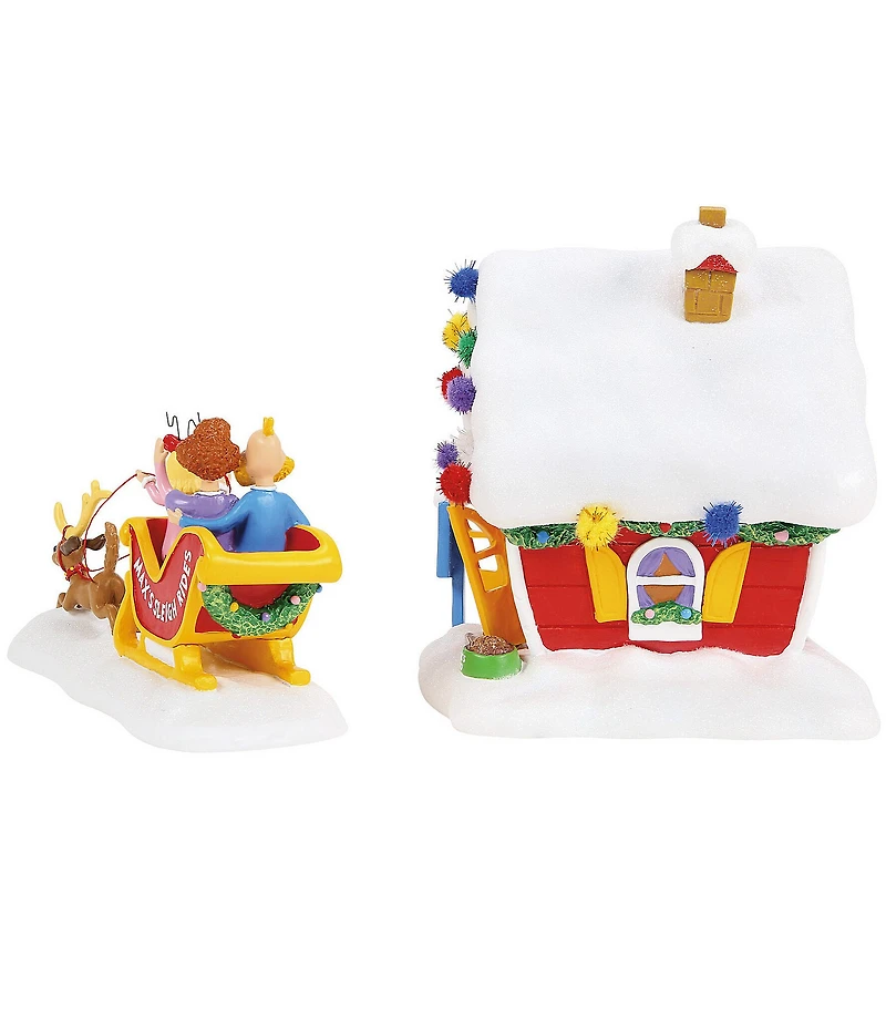 Department 56 Grinch Village Max's Sleigh Rides 2-Piece Figurine Set