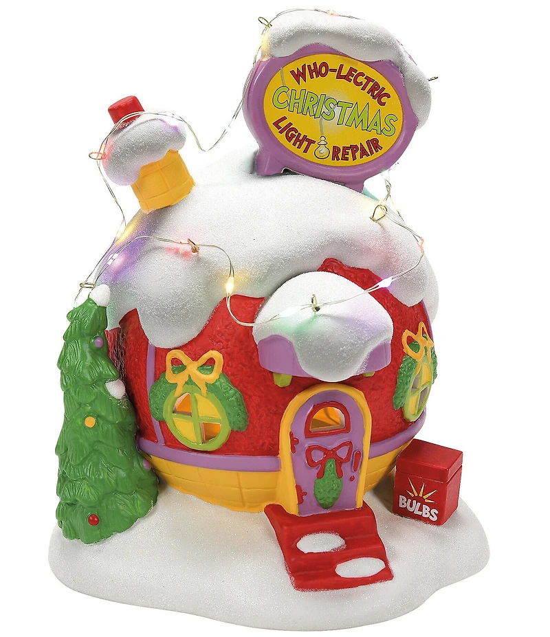 Department 56 Grinch Village Who-lectric Christmas Light Repair Lit Figurine