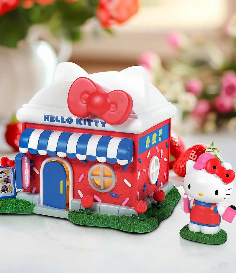 Department 56 Hello Kitty Village Hello Kitty's Store Lit Building, Set of 2