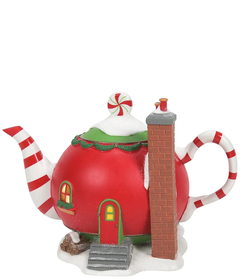 Department 56 North Pole Village Peppermint Tea Shop Lit Building