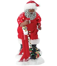 Possible Dreams Department 56 Battery-Operated LED North Pole Greeting African American Santa Figurine