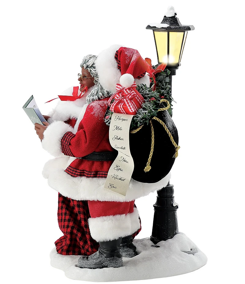 Possible Dreams Department 56 Battery-Operated Musical African American Santa and Mrs. Claus Merry Carolers Lighted Figurine