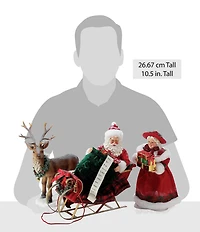 Department 56 Possible Dreams Christmas Traditions Santa And Mrs. Claus Filling the Sleigh 4-Piece Figurine Set