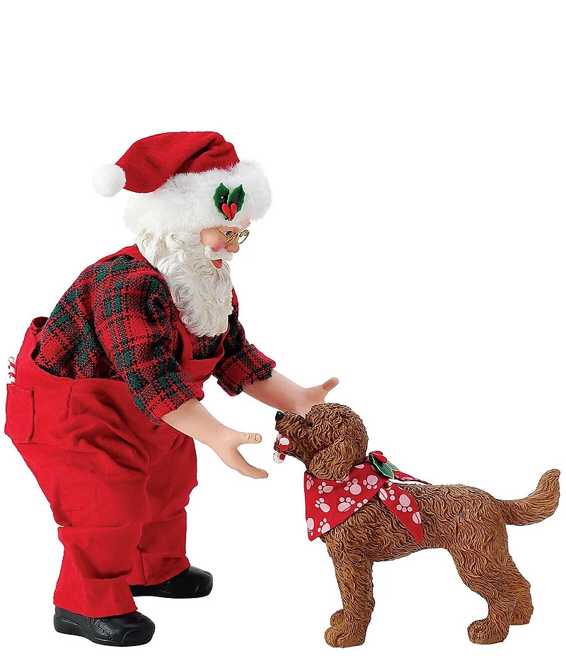 Department 56 Possible Dreams Santa & His Pets Collection Candy Cane Fetch 2-Piece Figurine Set