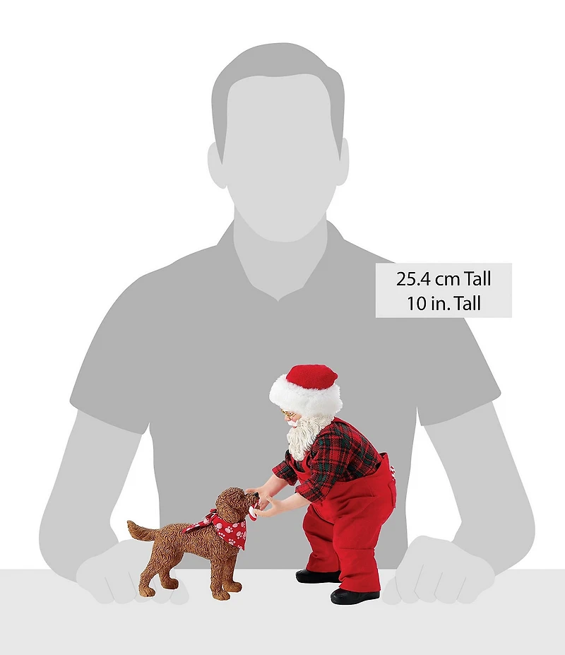 Department 56 Possible Dreams Santa & His Pets Collection Candy Cane Fetch 2-Piece Figurine Set