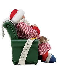 Department 56 Possible Dreams Sports & Leisure Battery Operated Santa Cat Nap Snoring Animated Figurine