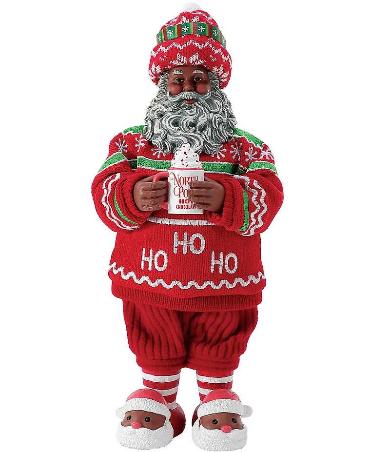Department 56 Possible Dreams Sports & Leisure Collection African American Santa Cozy with Hot Cocoa Figurine