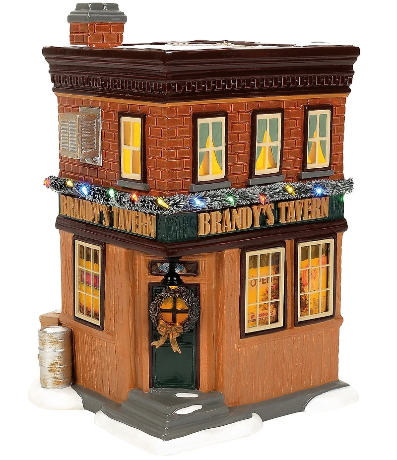 Department 56 Snow Village Brandy's Tavern Lit Building