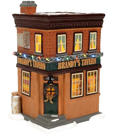 Department 56 Snow Village Brandy's Tavern Lit Building