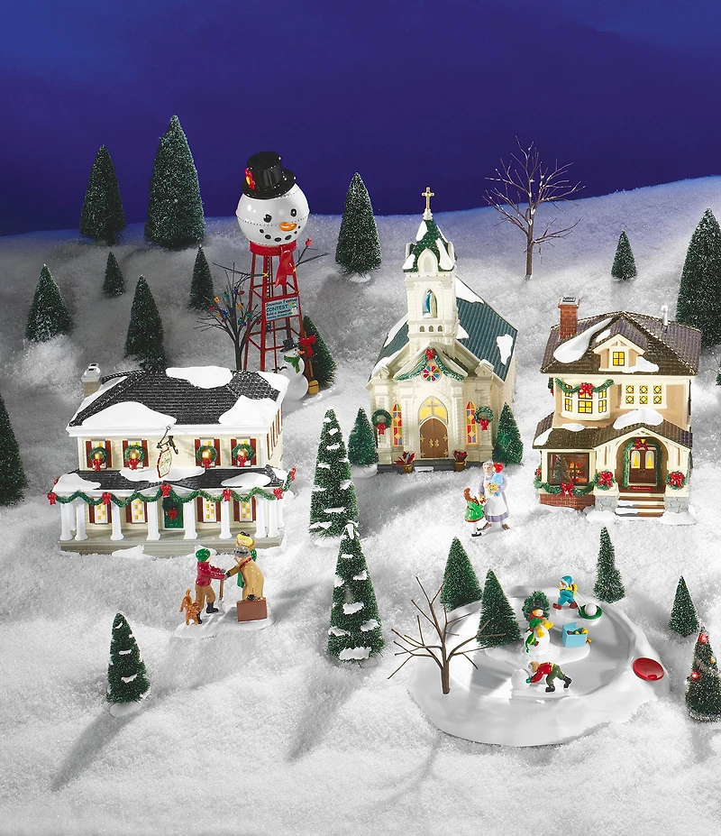 Department 56 Snowman Water Tower Christmas Village Accessory Figurine