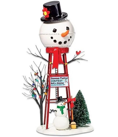 Department 56 Snowman Water Tower Christmas Village Accessory Figurine