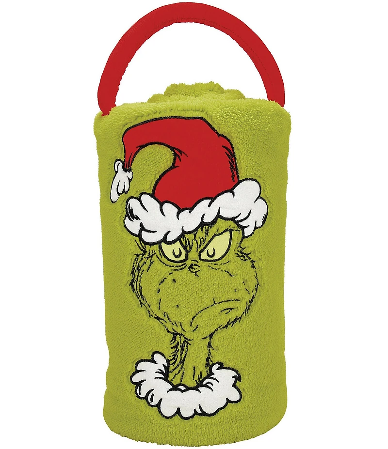 Department 56 Snowpinions Angry Santa Grinch Snow Throw Holiday Fleece Blanket