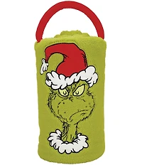 Department 56 Snowpinions Angry Santa Grinch Snow Throw Holiday Fleece Blanket