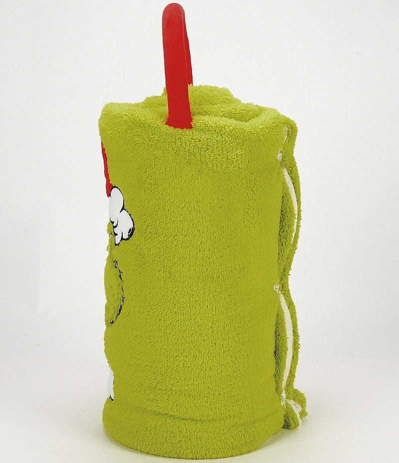 Department 56 Snowpinions Angry Santa Grinch Snow Throw Holiday Fleece Blanket