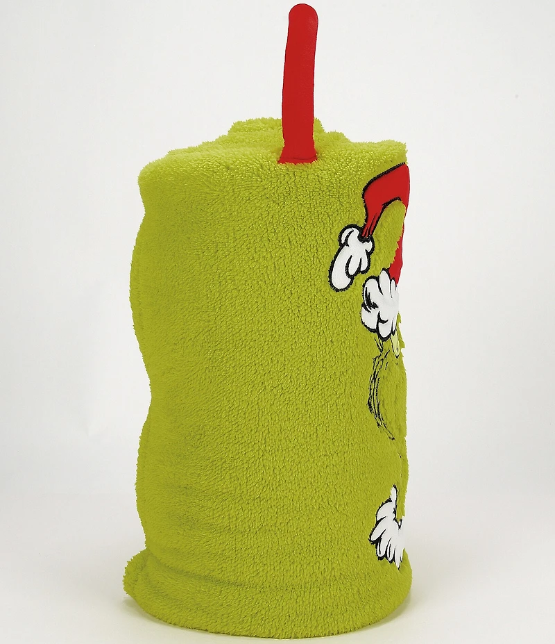 Department 56 Snowpinions Angry Santa Grinch Snow Throw Holiday Fleece Blanket