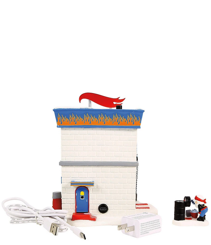 Department 56 Village Hot Wheels Detail Center 2-Piece Figurine Set