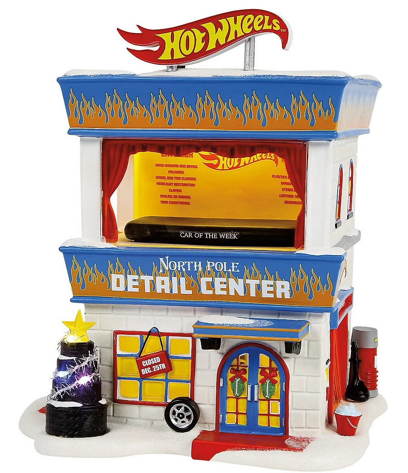 Department 56 Village Hot Wheels Detail Center 2-Piece Figurine Set