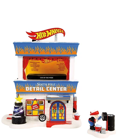 Department 56 Village Hot Wheels Detail Center 2-Piece Figurine Set