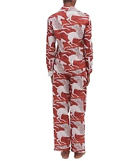 Desmond & Dempsey Pegasus Woven Long Button-Front Pajama Set