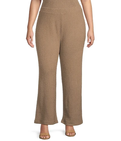 Dex Clothing Plus Size Flowy Wide Leg Textured Pants