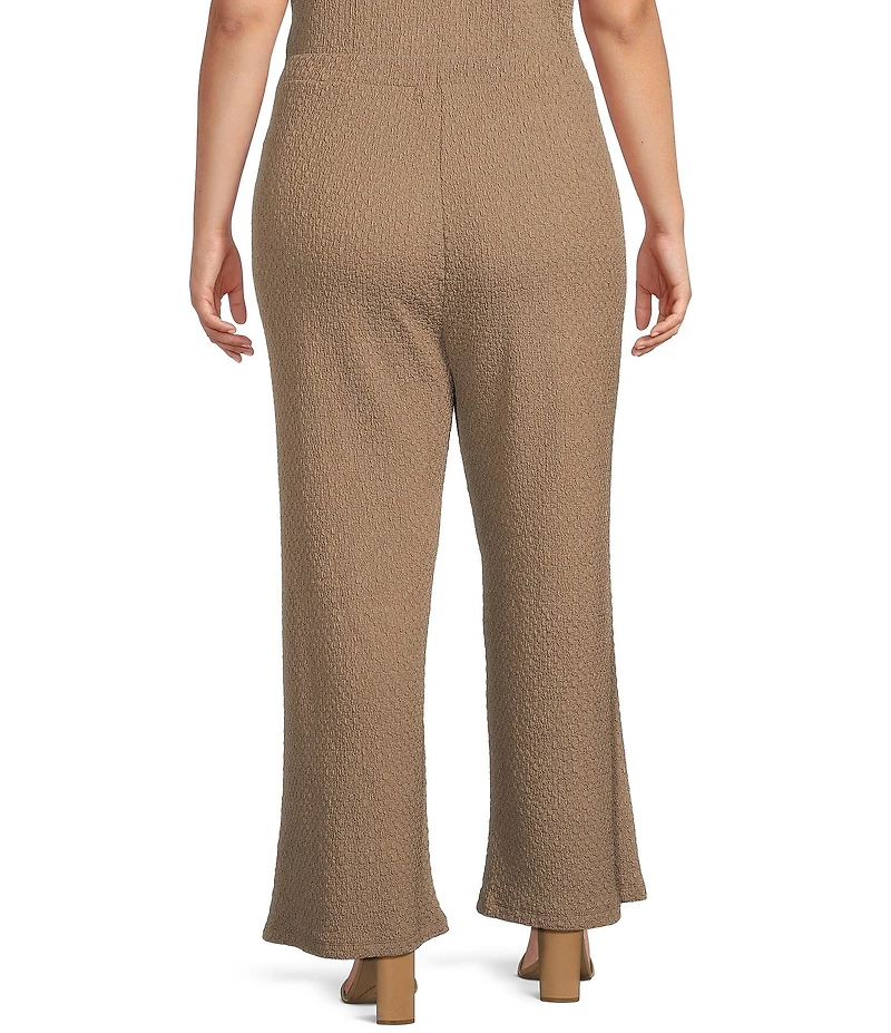 Dex Clothing Plus Size Flowy Wide Leg Textured Pants