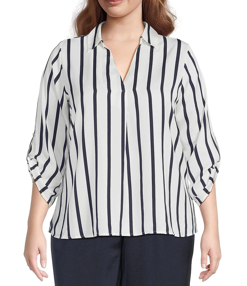 Dex Plus Flowy Satin Blouse