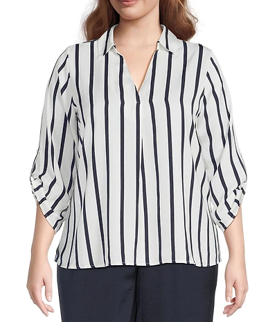 Dex Plus Flowy Satin Blouse