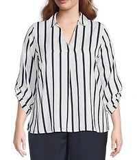 Dex Plus Flowy Satin Blouse