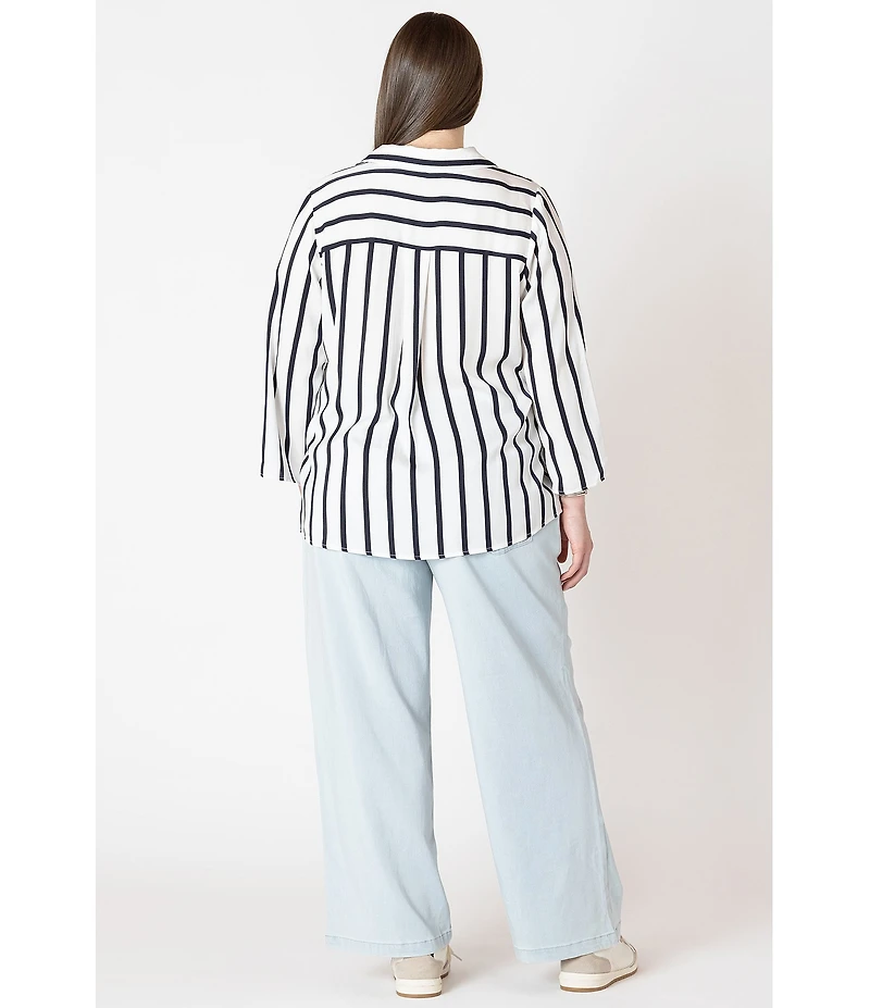 Dex Plus Flowy Satin Blouse