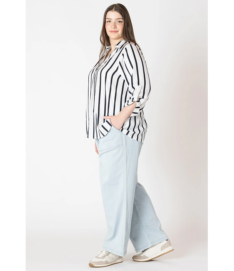 Dex Plus Flowy Satin Blouse
