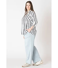 Dex Plus Flowy Satin Blouse