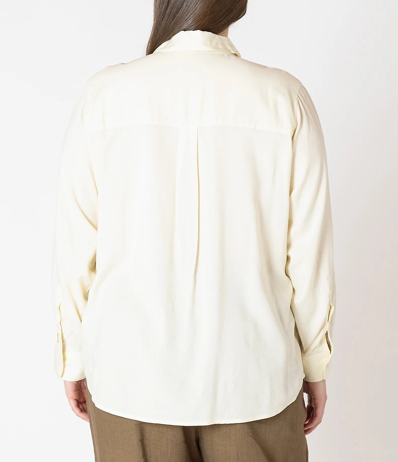 Dex Plus Long Sleeve Button Front Blouse