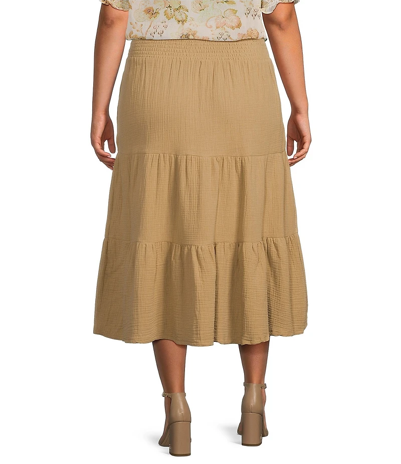 Dex Plus Textured Midi Skirt