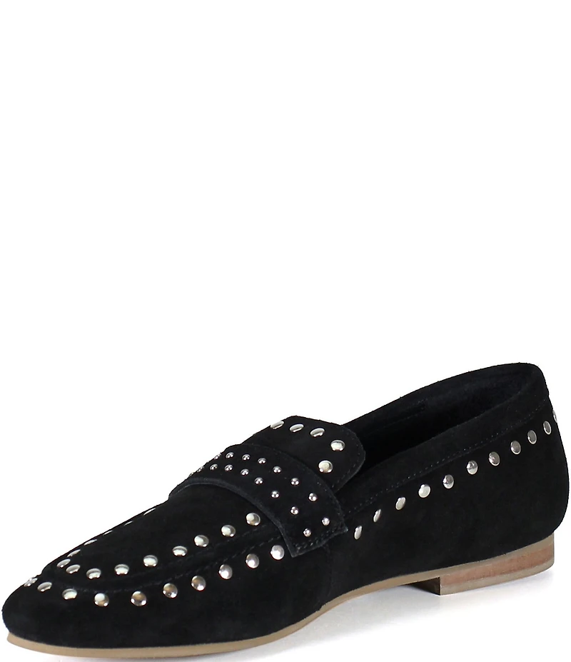 Diba True Can Yon Studded Suede Square Toe Loafers