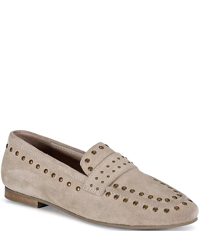 Diba True Can Yon Studded Suede Square Toe Loafers